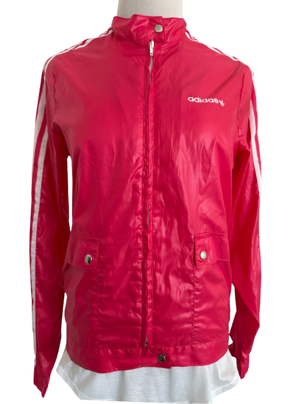 NWT Vintage 2005 Adidas Pink Glossy Breaker Windbreaker Jacket - Picture 3 of 13